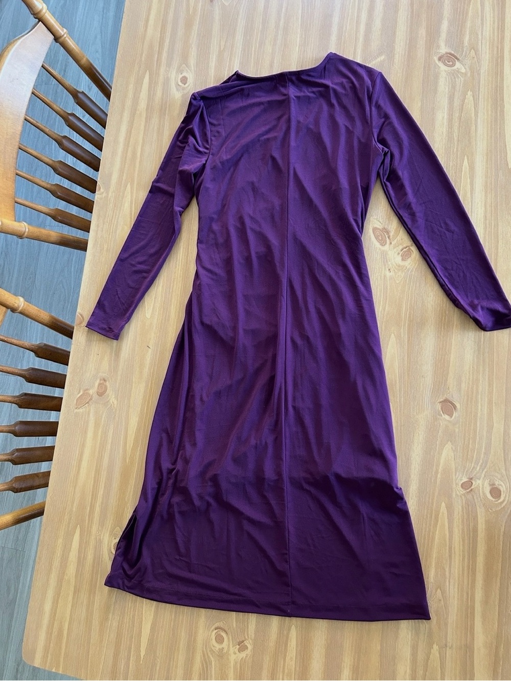 Banana Republic Deep Purple Long Sleeve Midi Dress